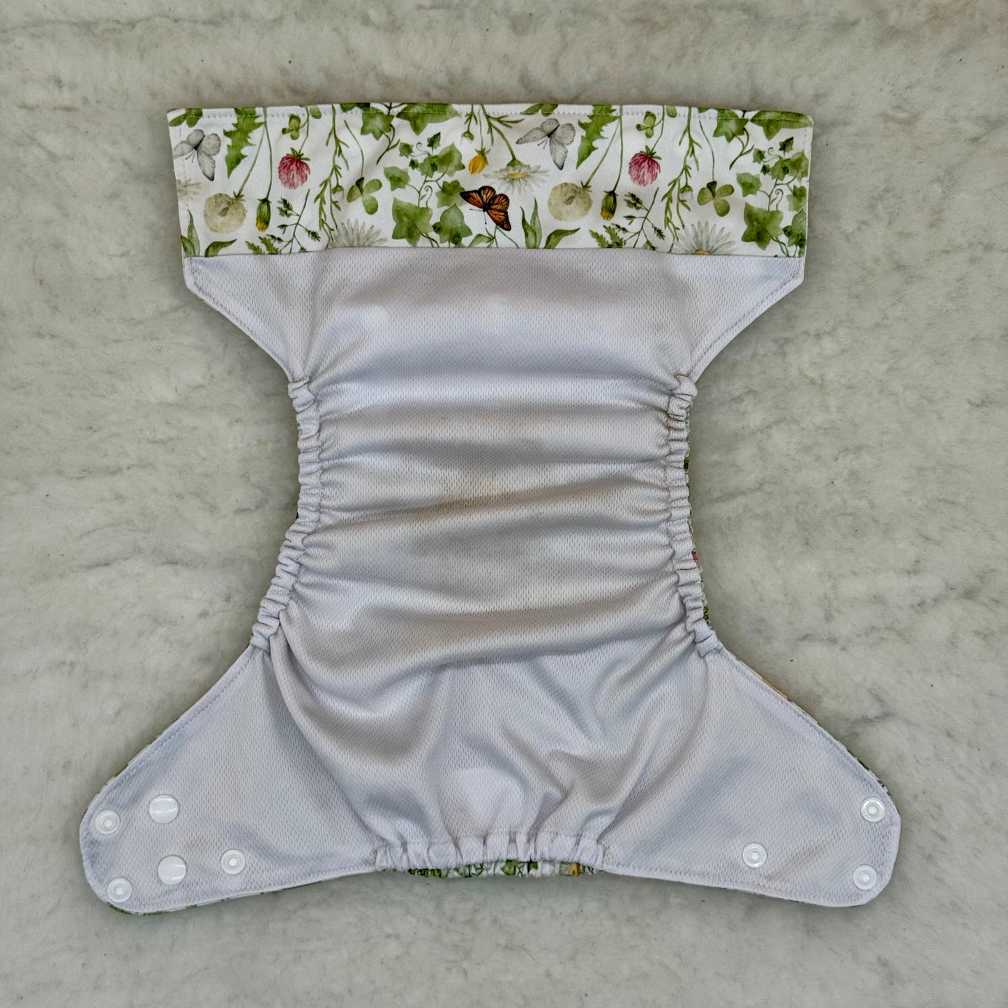 Teddy Tails Floral Butterfly AWJ Pocket Diaper - Stained