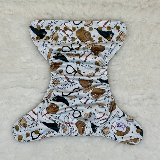Lavender & Vervain Sandlot Baseball AWJ Pocket Diaper