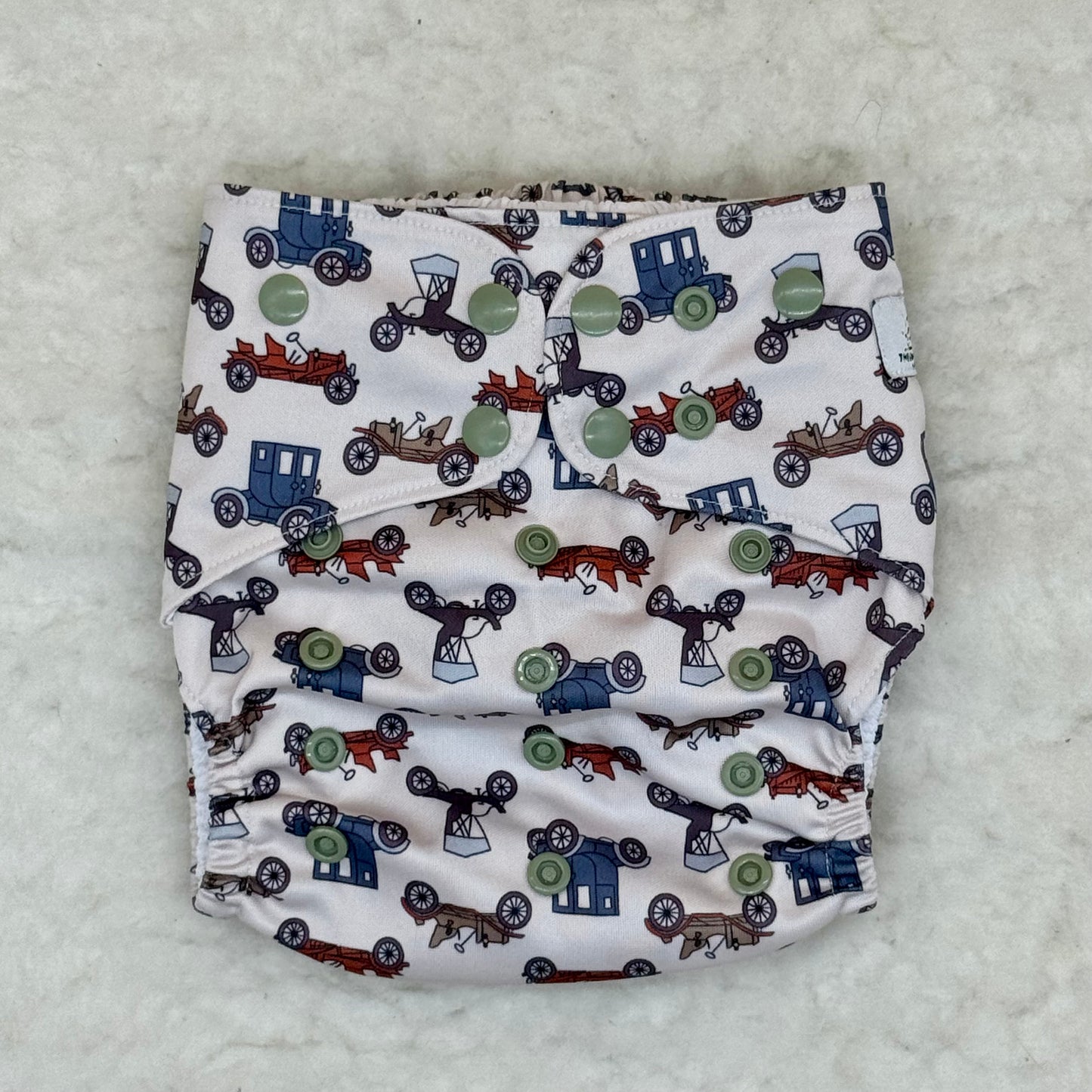 The Good Village Cloth Co. Vintage Cars AWJ Pocket Diaper
