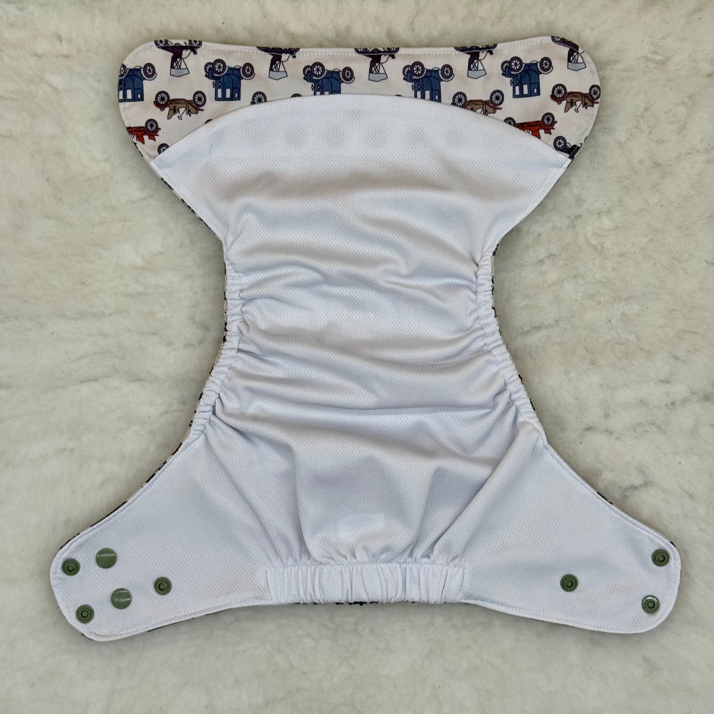 The Good Village Cloth Co. Vintage Cars AWJ Pocket Diaper