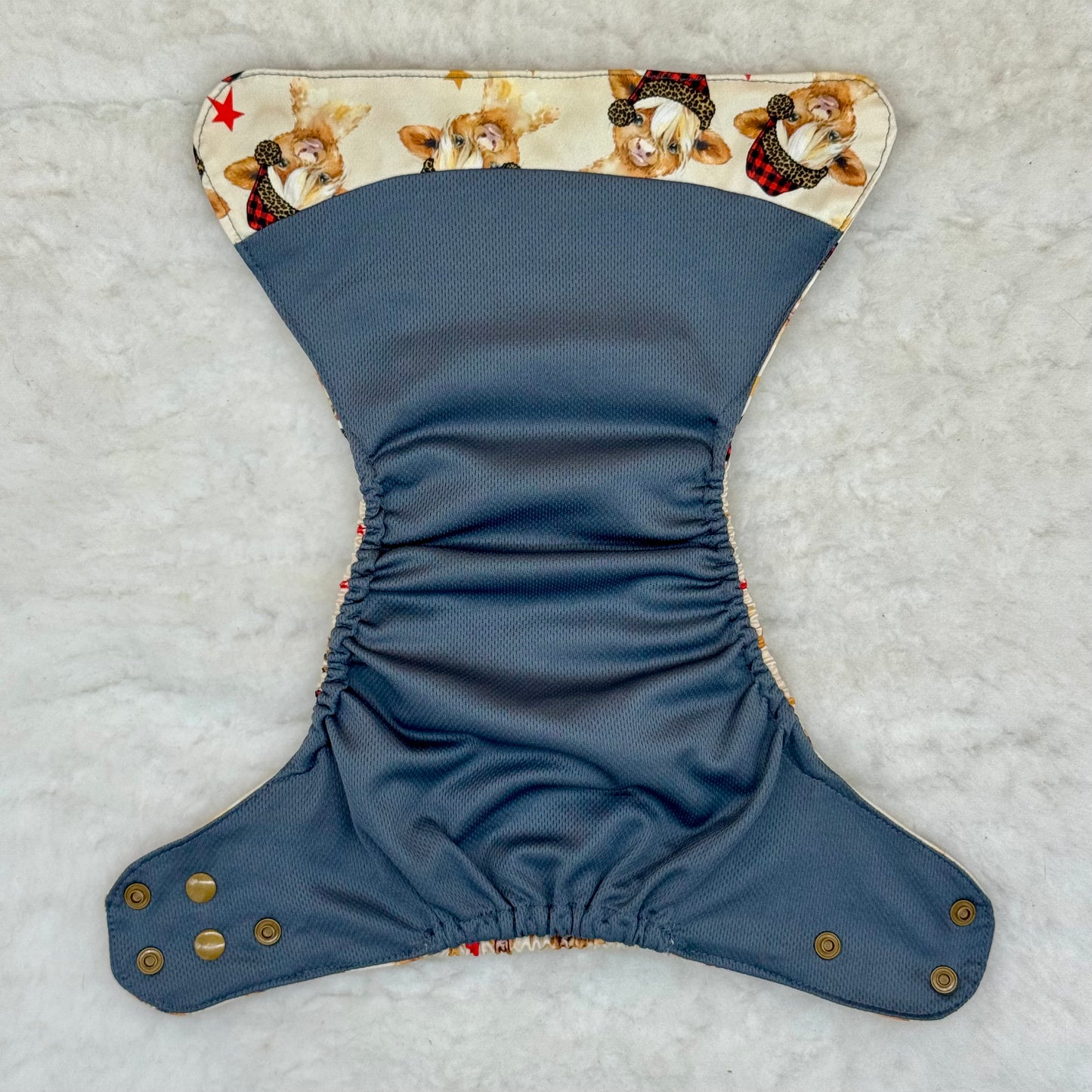 Suga Bums Highland Cows in Hats AWJ Pocket Diaper