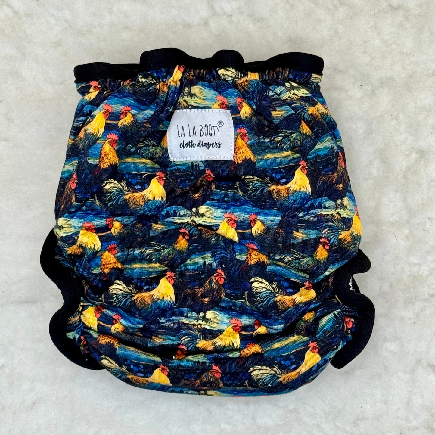 La La Booty Chicken Rooster Fitted Diaper - New