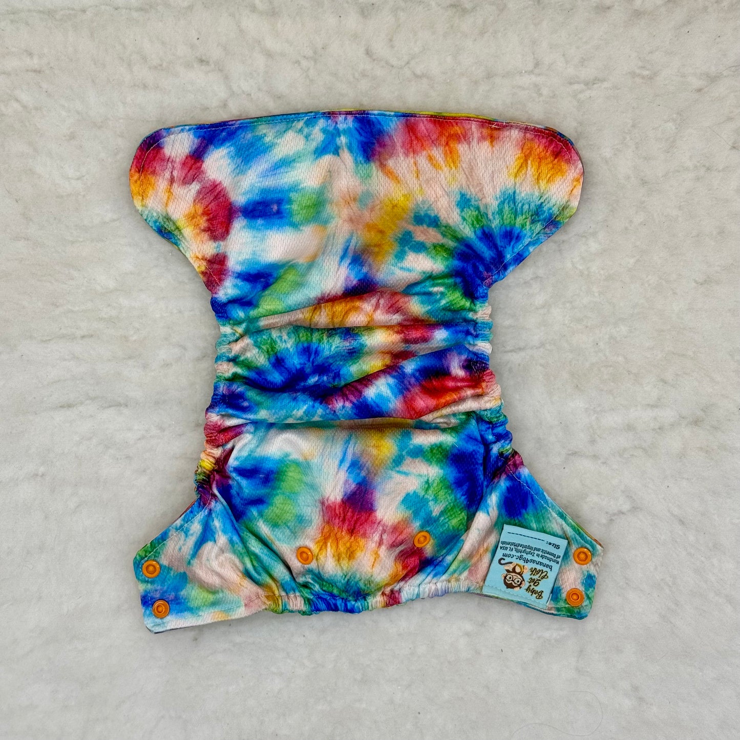 Baby Got Cloth Baby Dinosaur Tie Dye Embroidered AWJ Diaper Cover