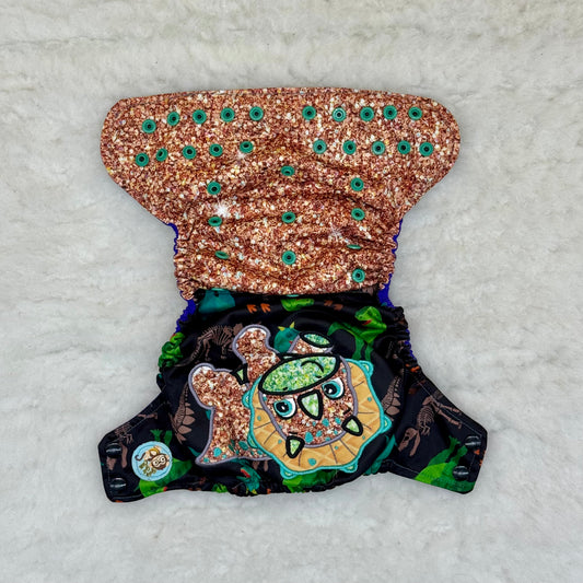 Baby Got Cloth Baby Dinosaur Embroidered AWJ Diaper Cover