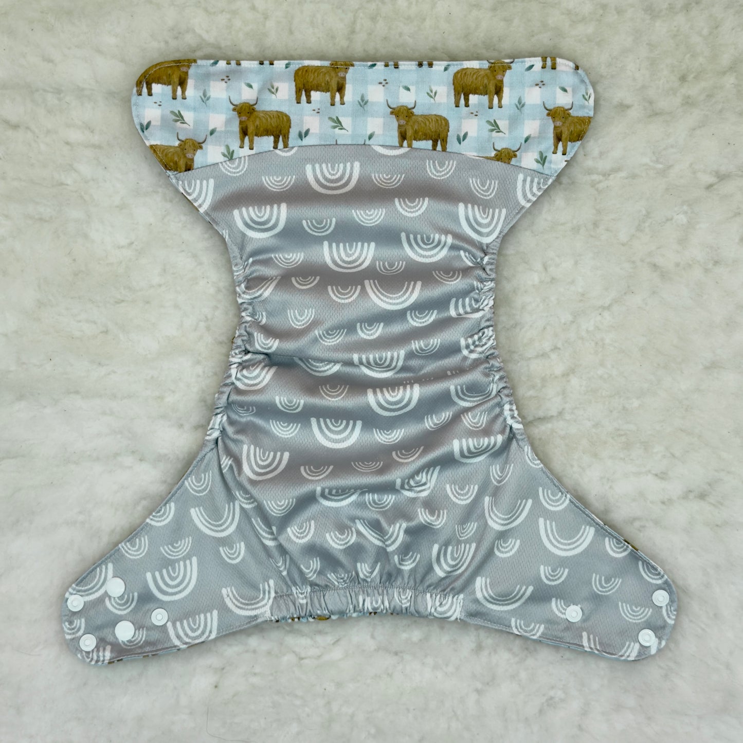 Happy Beehinds Highland Cows AWJ Pocket Diaper with Printed AWJ