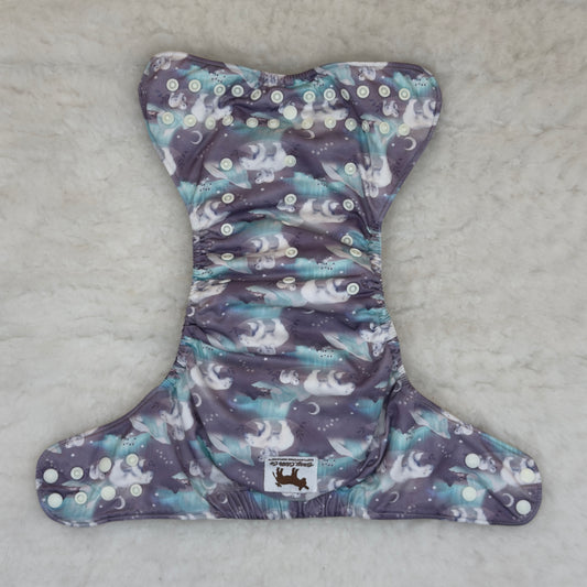 Bray Cloth Co. Nighttime Polar Bear All-In-One Diaper with Snap-In Inserts