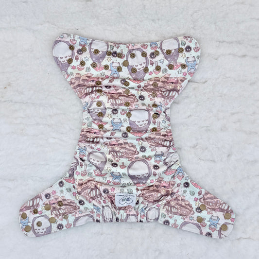 Sustainable Sprinkles Pastel Forest Spirits and Cat Bus AWJ Pocket Diaper
