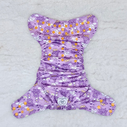 Sustainable Sprinkles Purple Ghost Friends AWJ Pocket Diaper