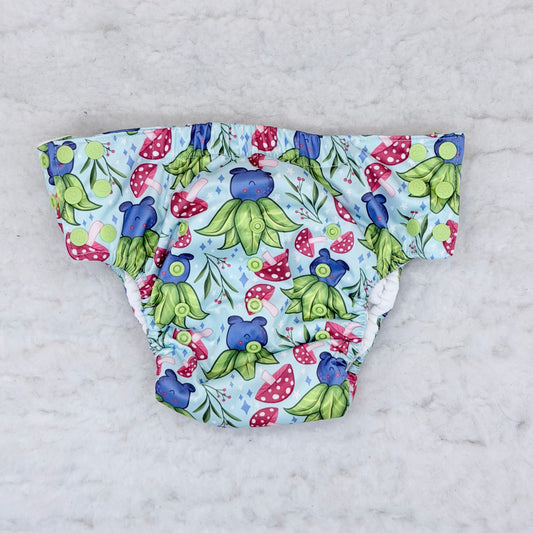 Sustainable Sprinkles Mint Mushroom Sprouts Side-Snap Cloth Trainer