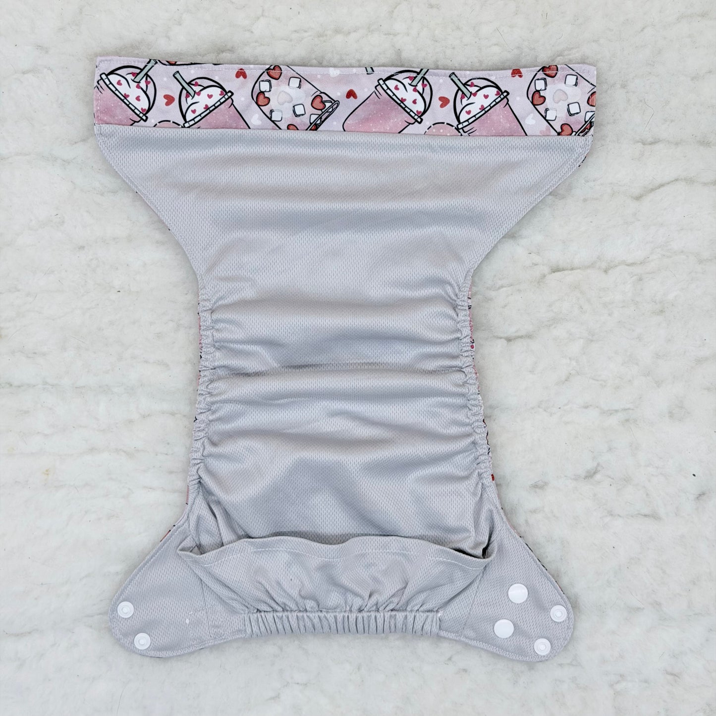 Texas Tushies Hearts Coffee Desserts AWJ Pocket Diaper