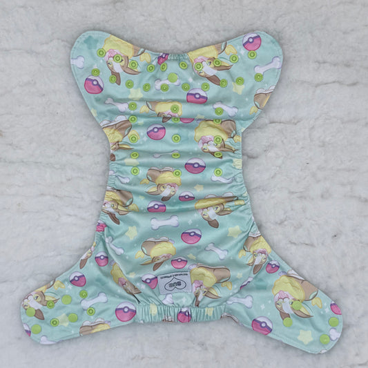 Sustainable Sprinkles Mint Bones and Stars Puppy AWJ Pocket Diaper