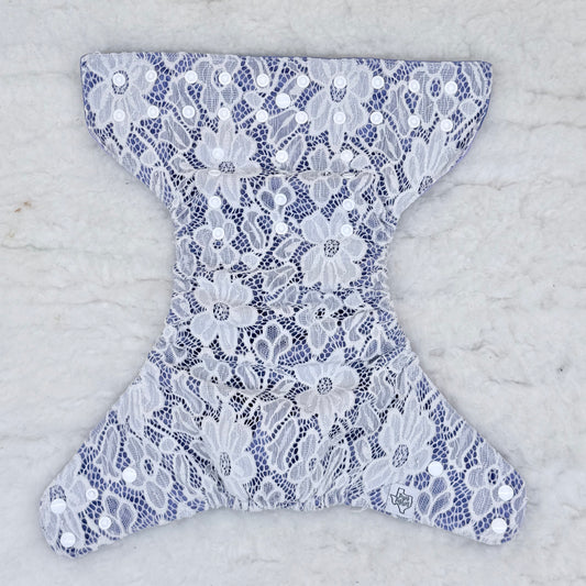 Texas Tushies Lace Overlay Purple AWJ Pocket Diaper - Imperfect