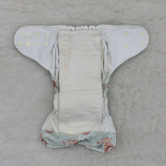 Bray Cloth Co Sage Lions Rainbow All-in-One Cloth Diaper - Stained