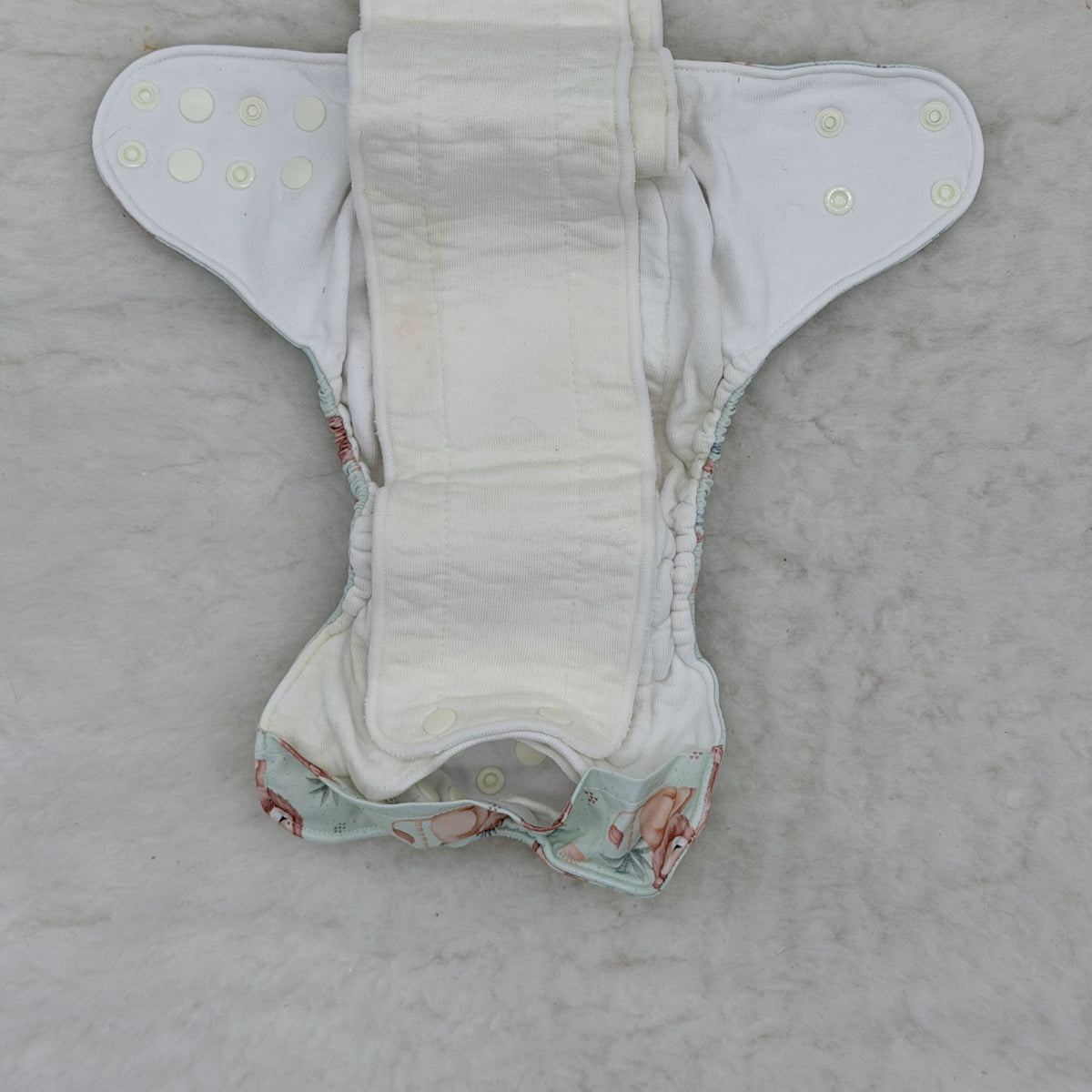 Bray Cloth Co Sage Lions Rainbow All-in-One Cloth Diaper - Stained