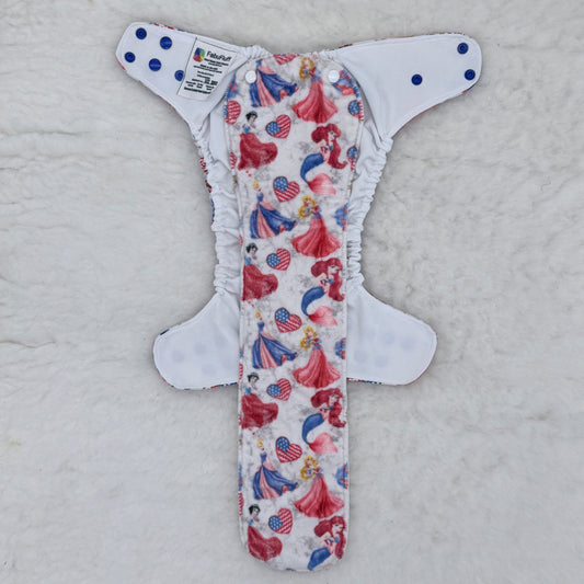 FabuFluff Patriotic Princesses All-in-Two Diaper
