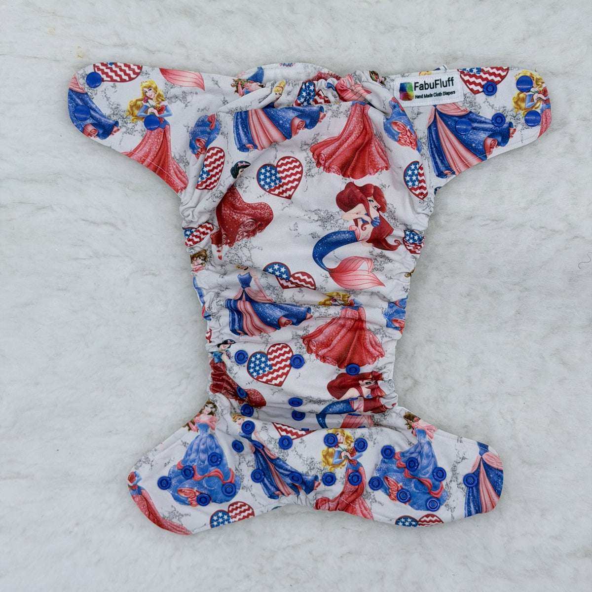FabuFluff Patriotic Princesses All-in-Two Diaper