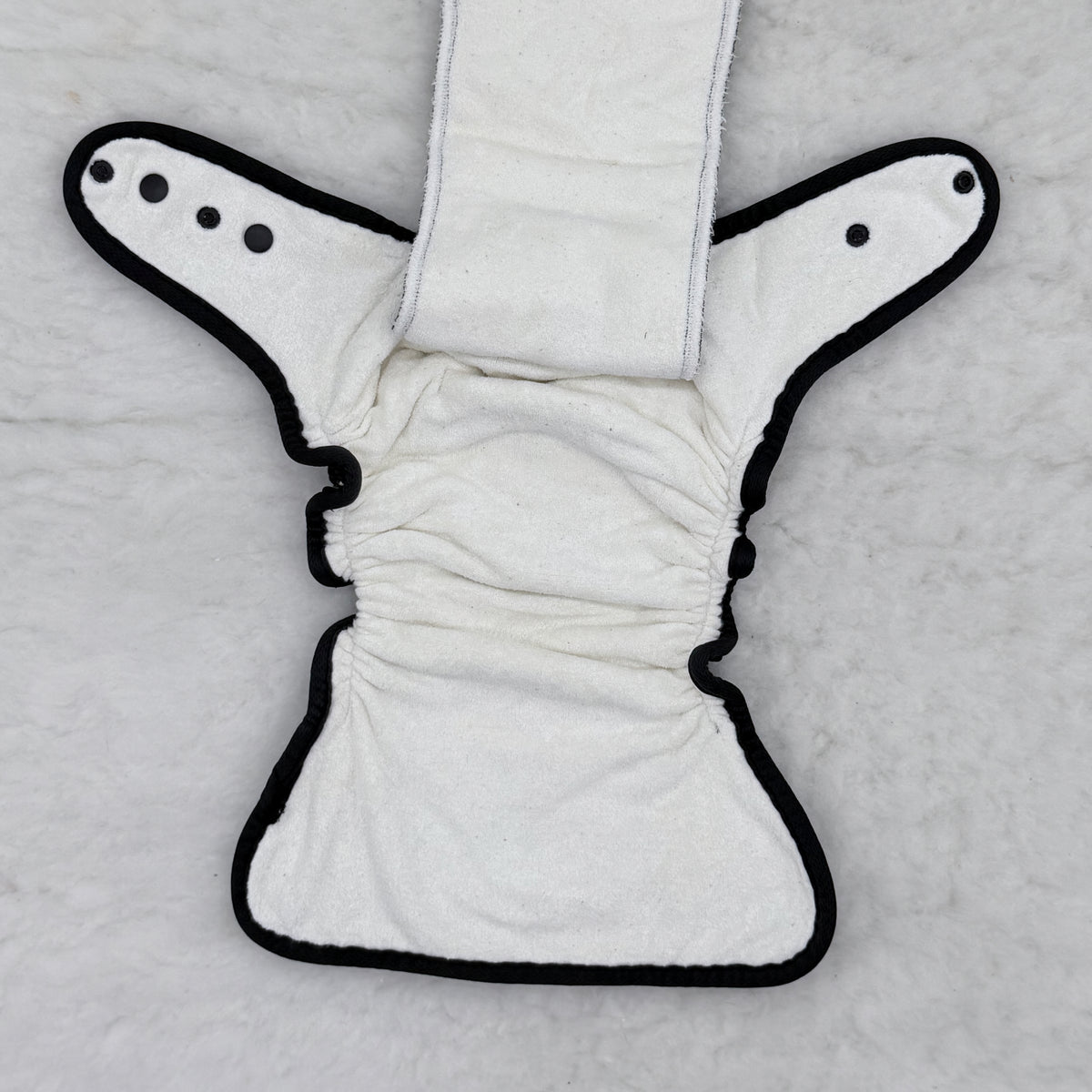 La La Booty Celestial Black and Gold Fitted Cloth Diaper with Shortie Insert