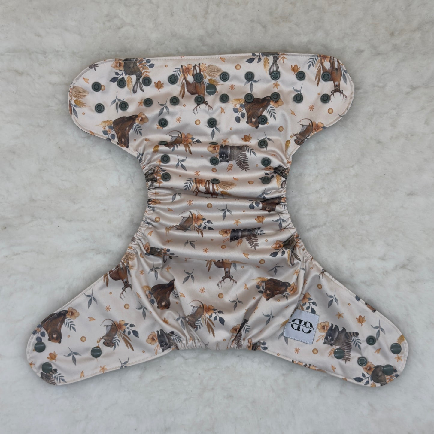 Greyden Diapers Woodland Animals Beige AWJ Pocket Diaper