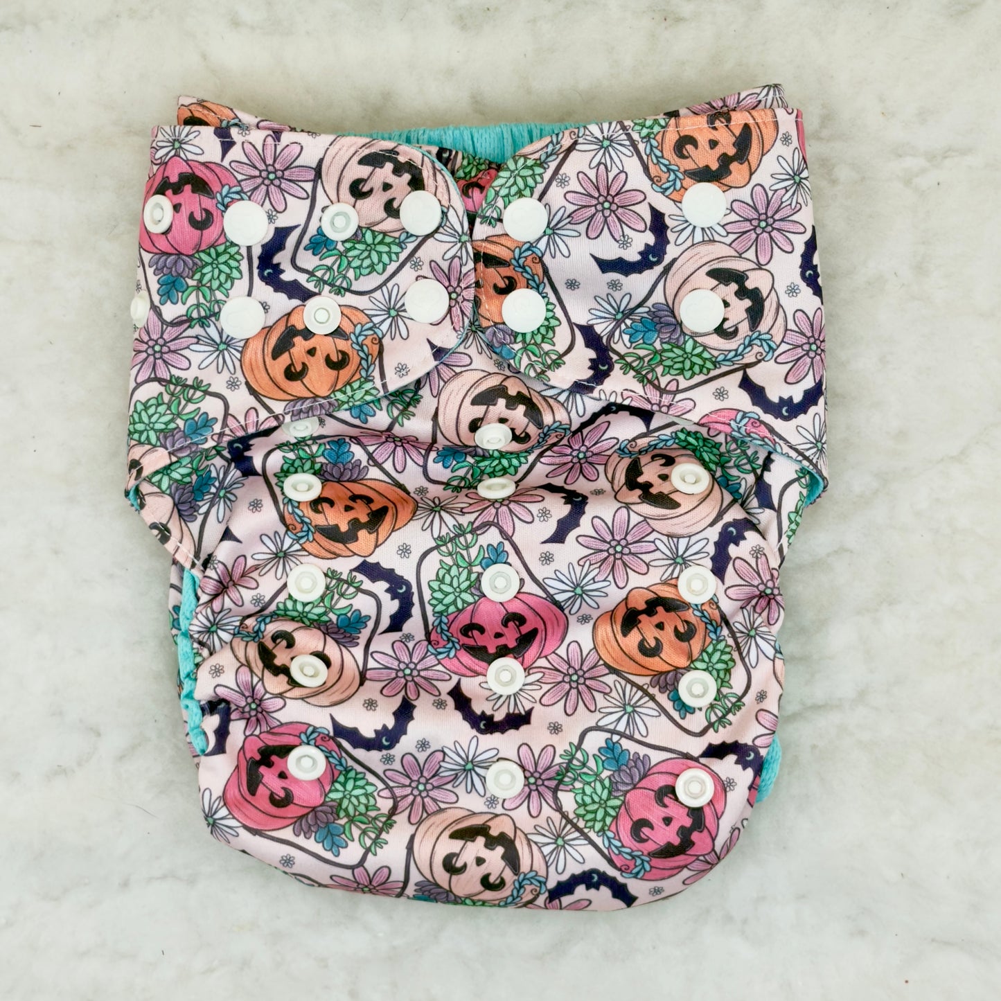 Sustainable Sprinkles Floral Halloween Buckets AWJ Pocket Diaper