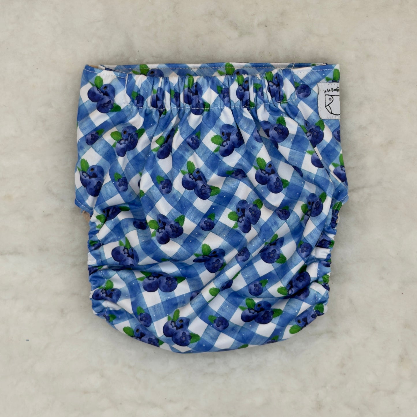 La La Booty Plaid Blueberries AWJ Pocket Diaper - New