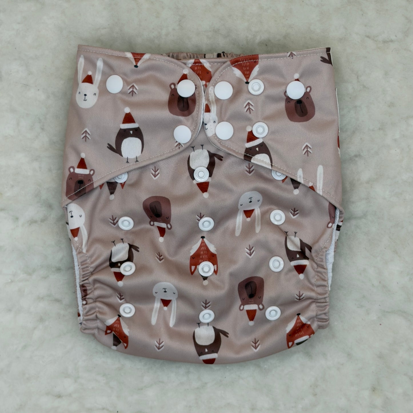 Cedar Valley Cloth Co. Woodland Animal Christmas AWJ Pocket Diaper