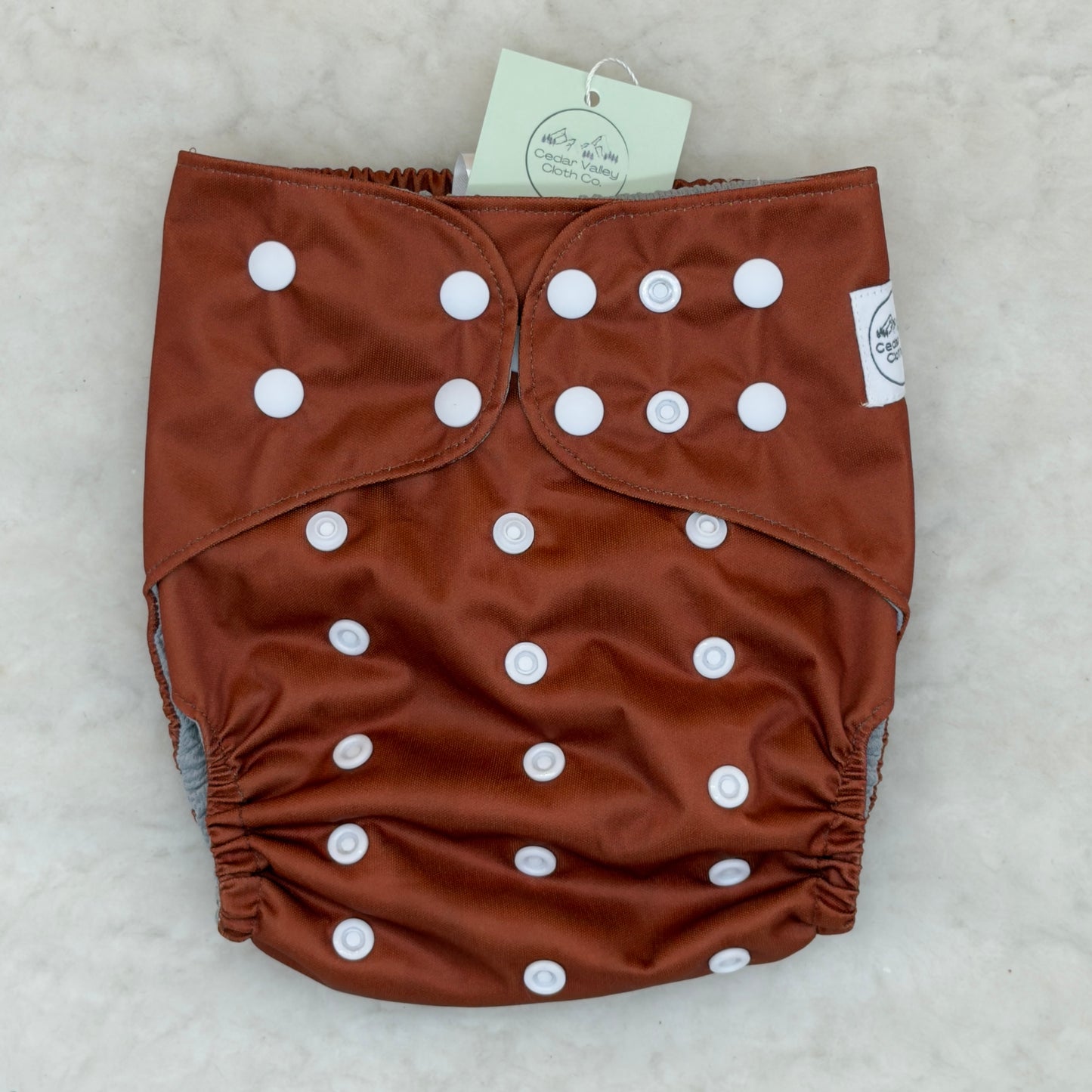 Cedar Valley Cloth Co. Dark Rust Solid AWJ Pocket Diaper - New