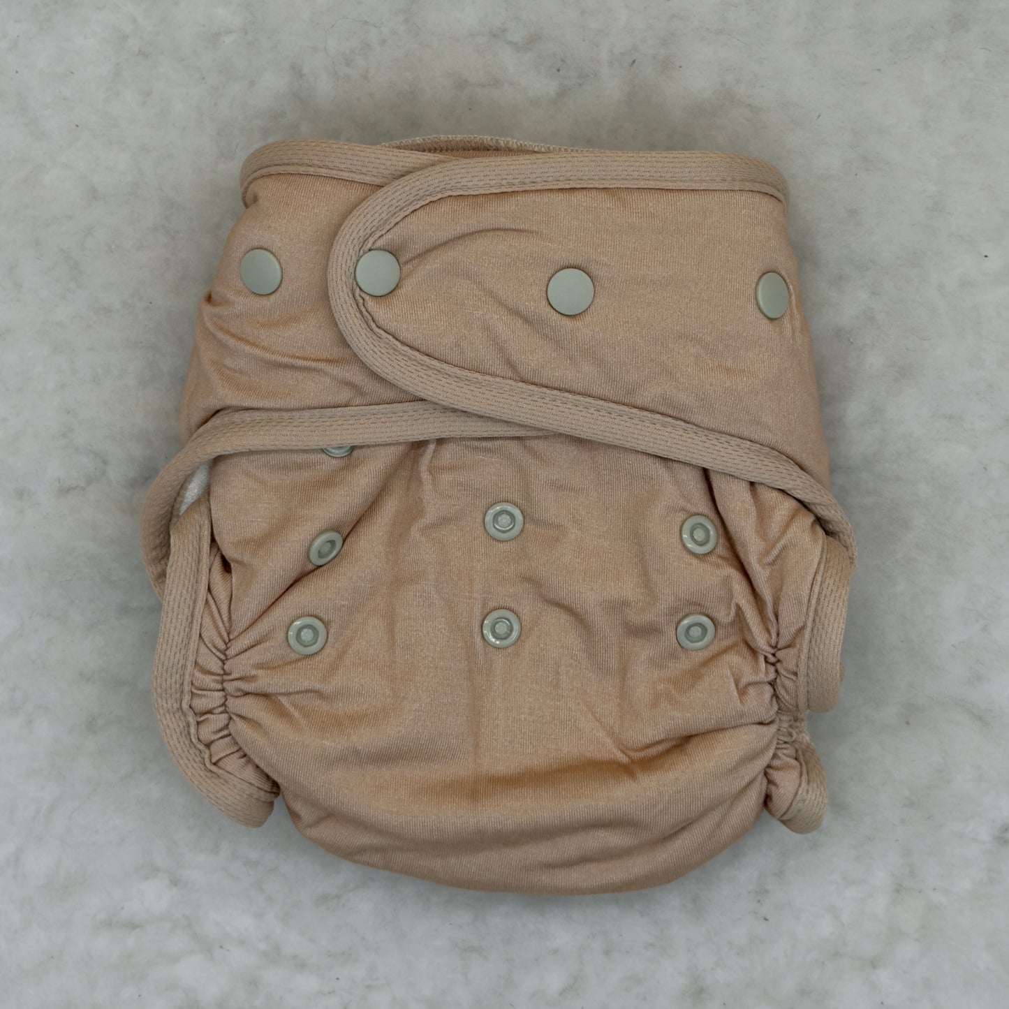 La La Booty Plain Jane Beige Fitted Cloth Diaper with Shortie Insert - Brand New