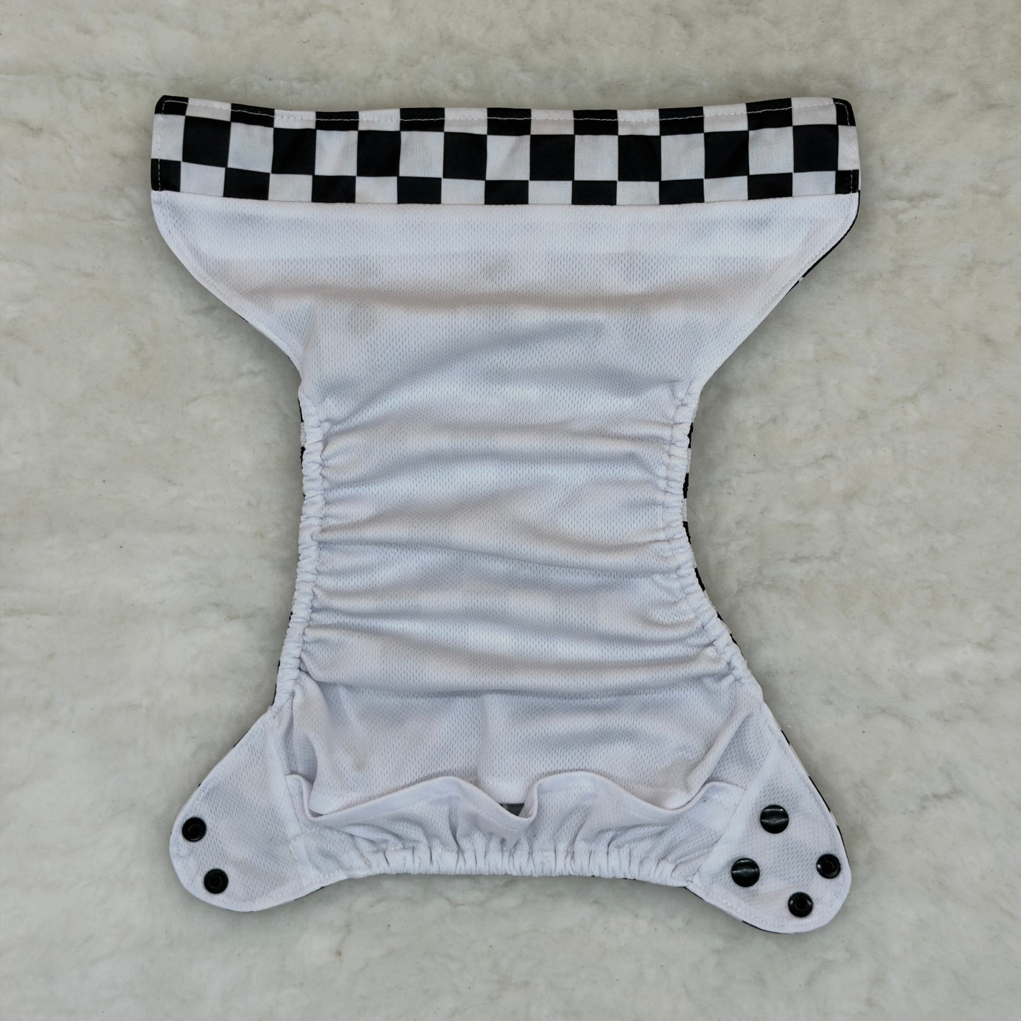 Texas Tushies Black White Checkerboard AWJ Pocket Diaper