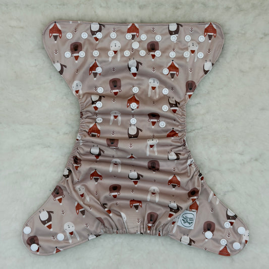 Cedar Valley Cloth Co. Woodland Animal Christmas AWJ Pocket Diaper