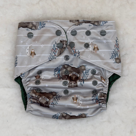 Greyden Diapers Teddy Bear Bedtime AWJ Pocket Diaper