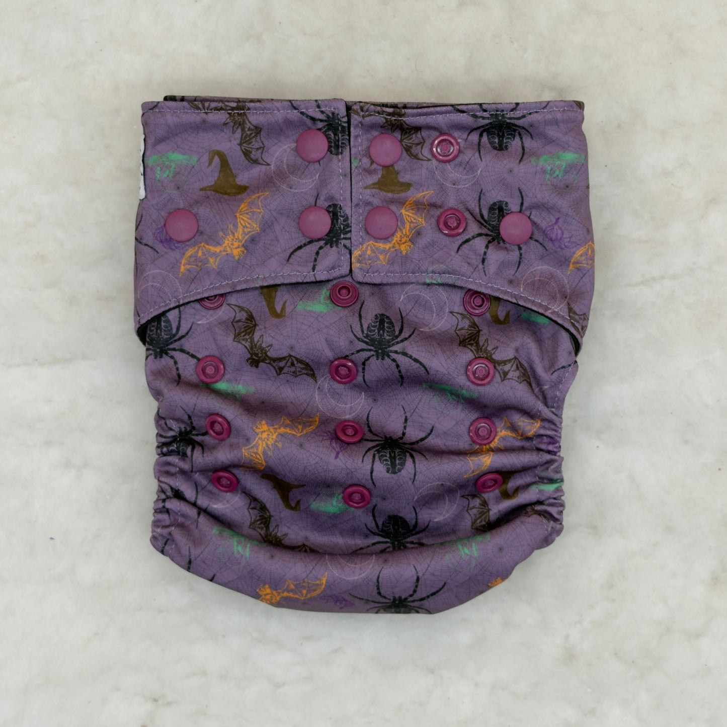 La La Booty Halloween Bats Spiders AWJ Pocket Diaper - Brand New