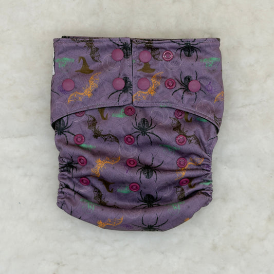 La La Booty Halloween Bats Spiders AWJ Pocket Diaper - Brand New
