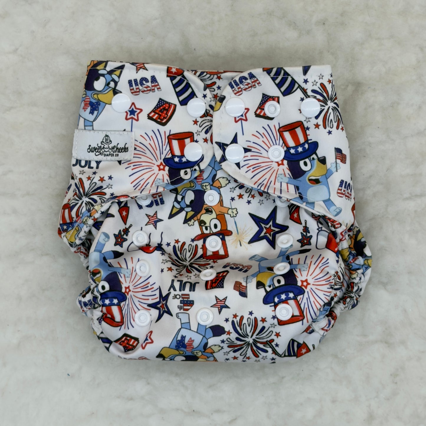 Sweet Cheeks Patriotic Bluey Diaper Cover