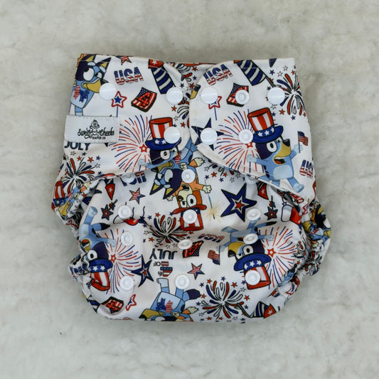 Sweet Cheeks Patriotic Bluey Diaper Cover