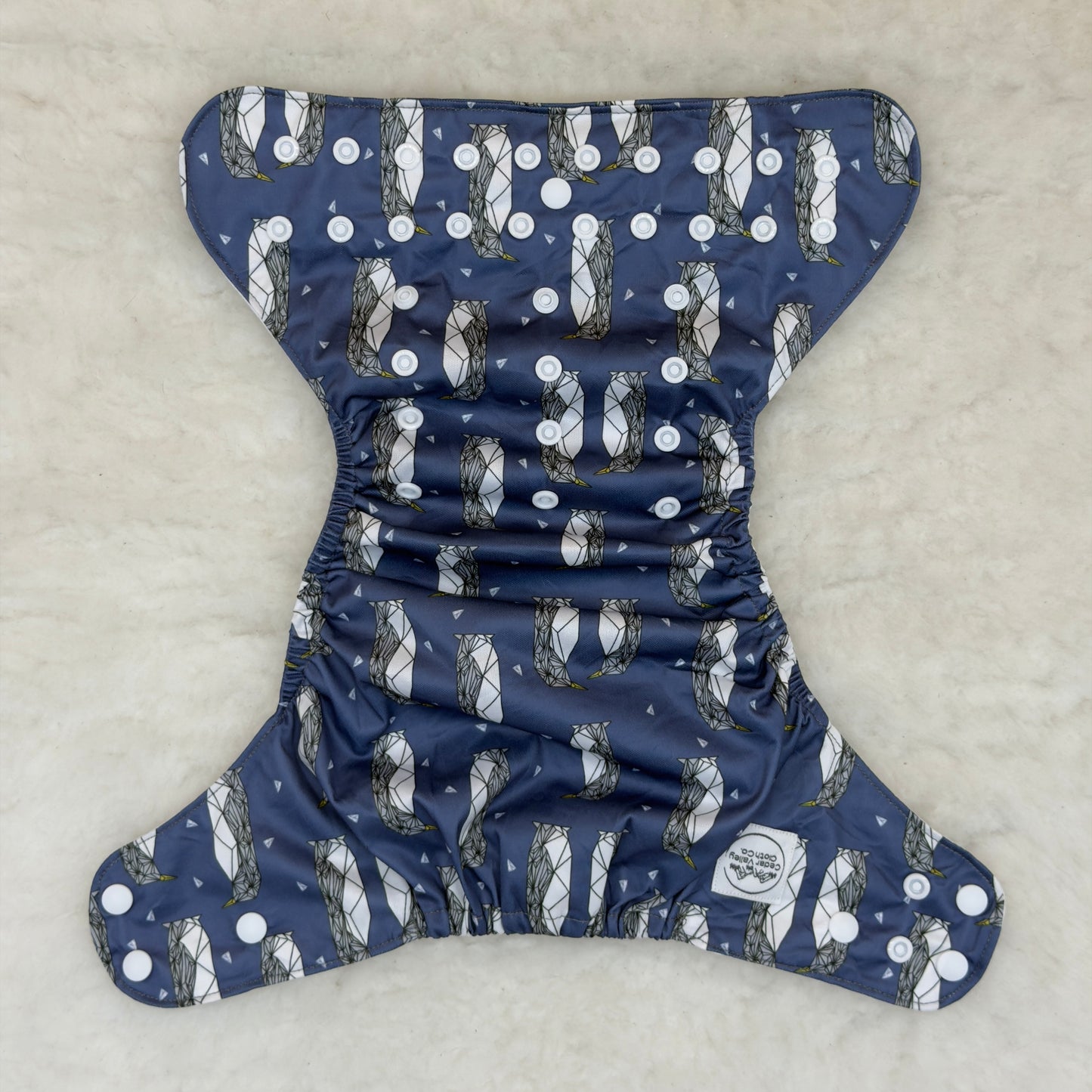 Cedar Valley Cloth Co. Origami Penguins AWJ Pocket Diaper