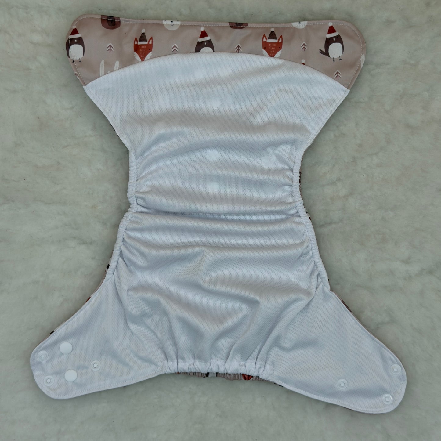 Cedar Valley Cloth Co. Woodland Animal Christmas AWJ Pocket Diaper