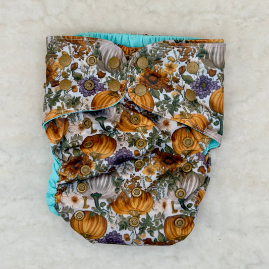 Sustainable Sprinkles Harvest Autumn Pumpkins AWJ Pocket Diaper