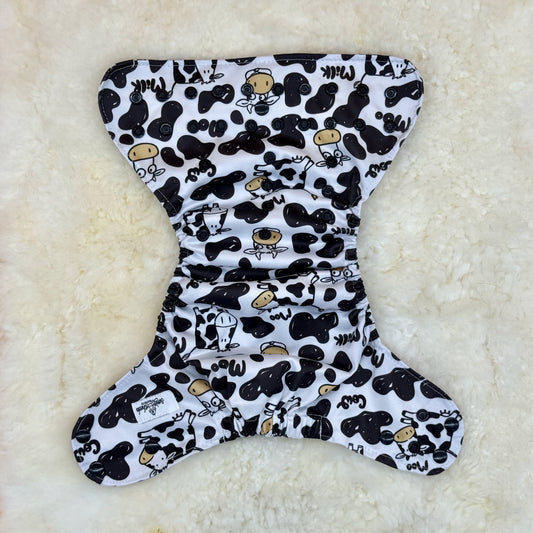 Sweet Cheeks Cow Print AWJ Pocket Diaper