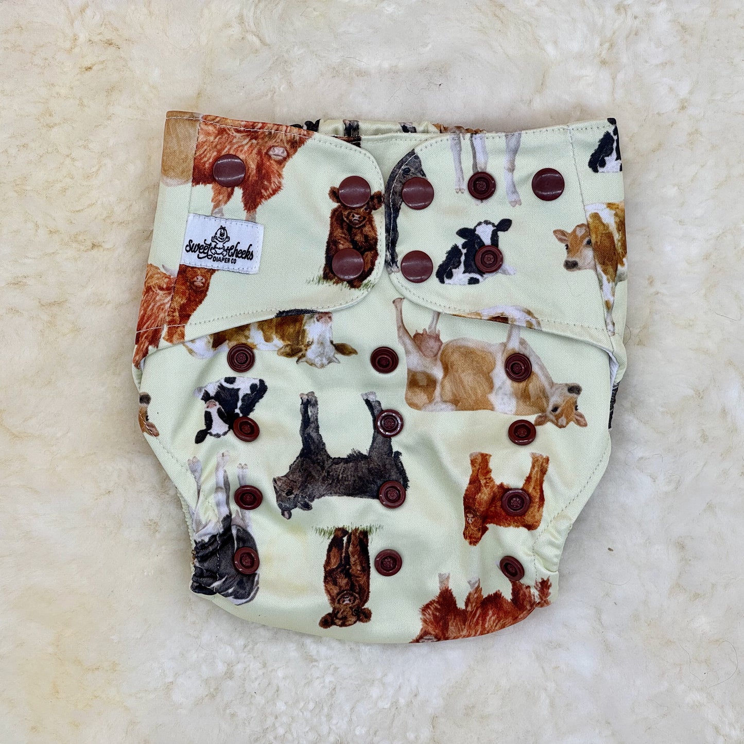 Sweet Cheeks Cows AWJ Pocket Diaper