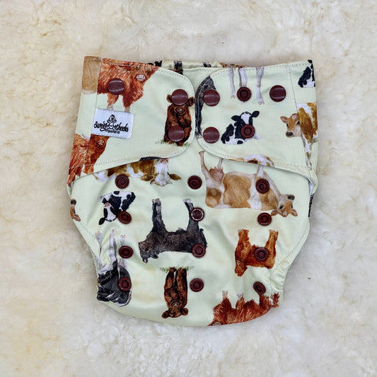 Sweet Cheeks Cows AWJ Pocket Diaper