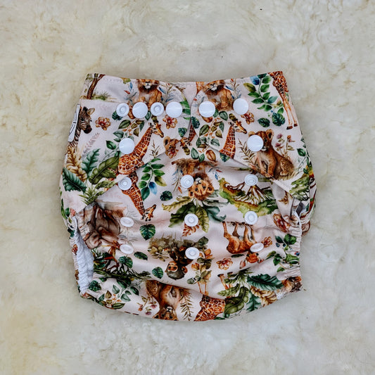 Freida J Designs Safari Animal Print AWJ Pocket Diaper