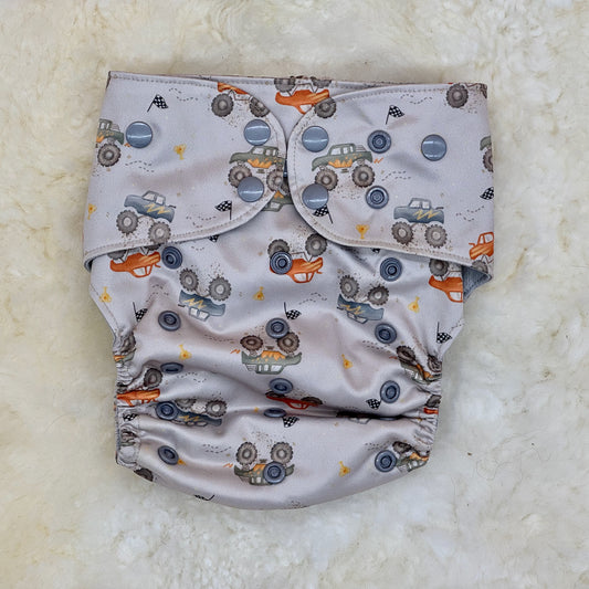 Emerald Cloth Co Monster Trucks AWJ Pocket Diaper