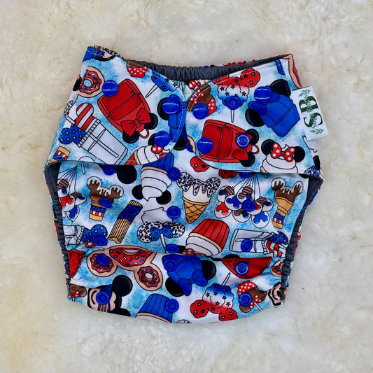 Suga Bums Patriotic Celebration Mouse Birthday AWJ Pocket Diaper