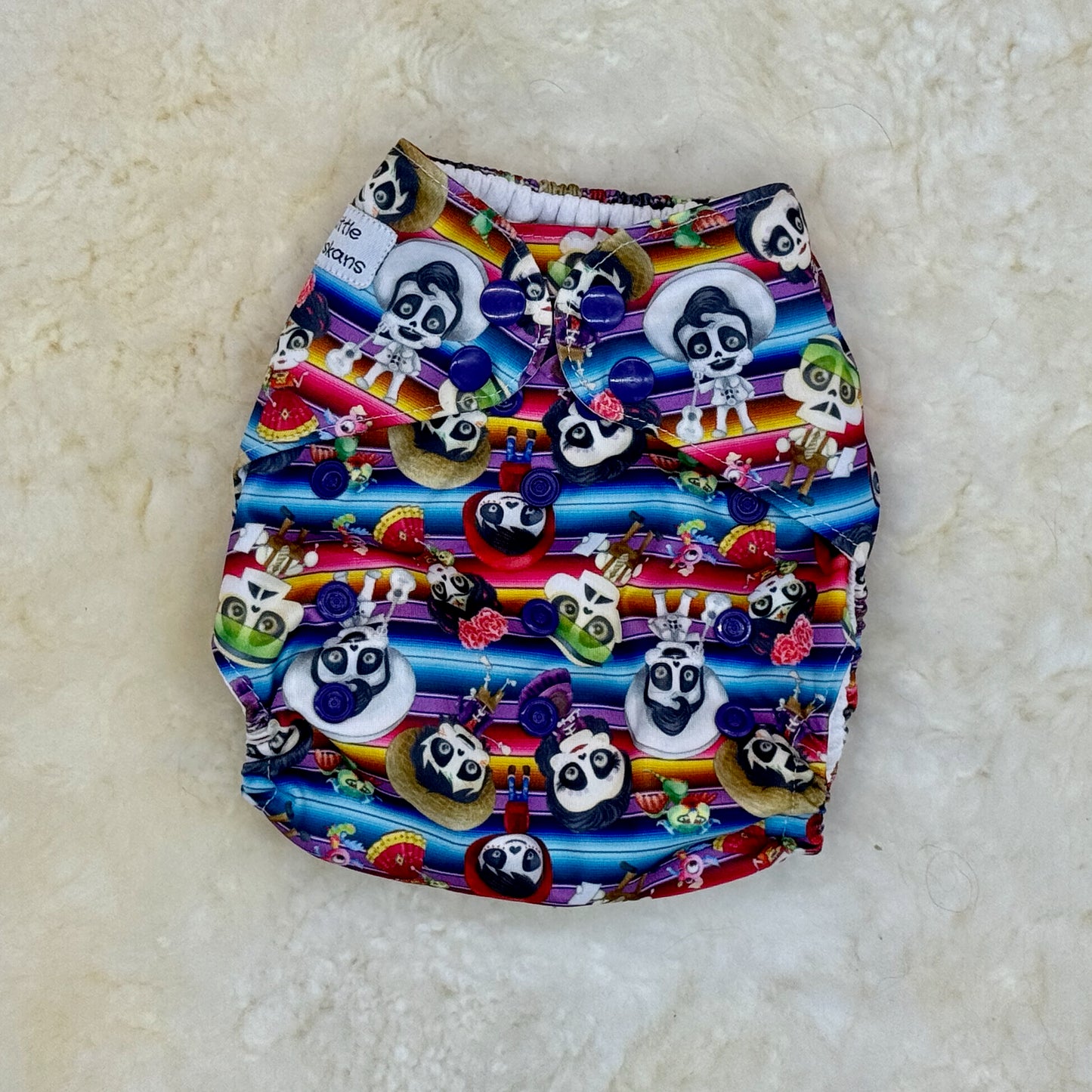 Little Alaskans Day of the Dead Movie Skeleton AWJ Pocket Diaper