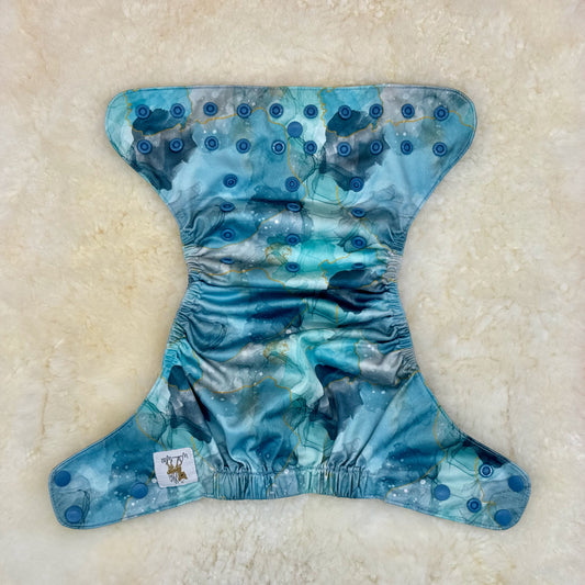 Wickham Wild Teal Watercolor AWJ Pocket Diaper