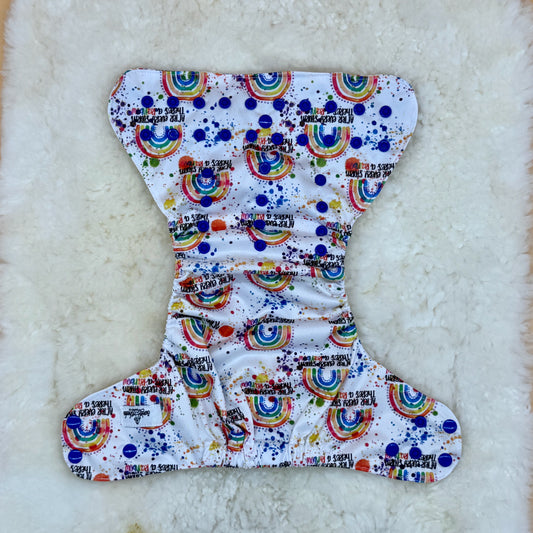 Sweet Cheeks Rainbow After the Storm AWJ Pocket Diaper
