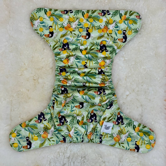 Emerald Cloth Co Rainforest Toucan Palm Tree AWJ Pocket Diaper