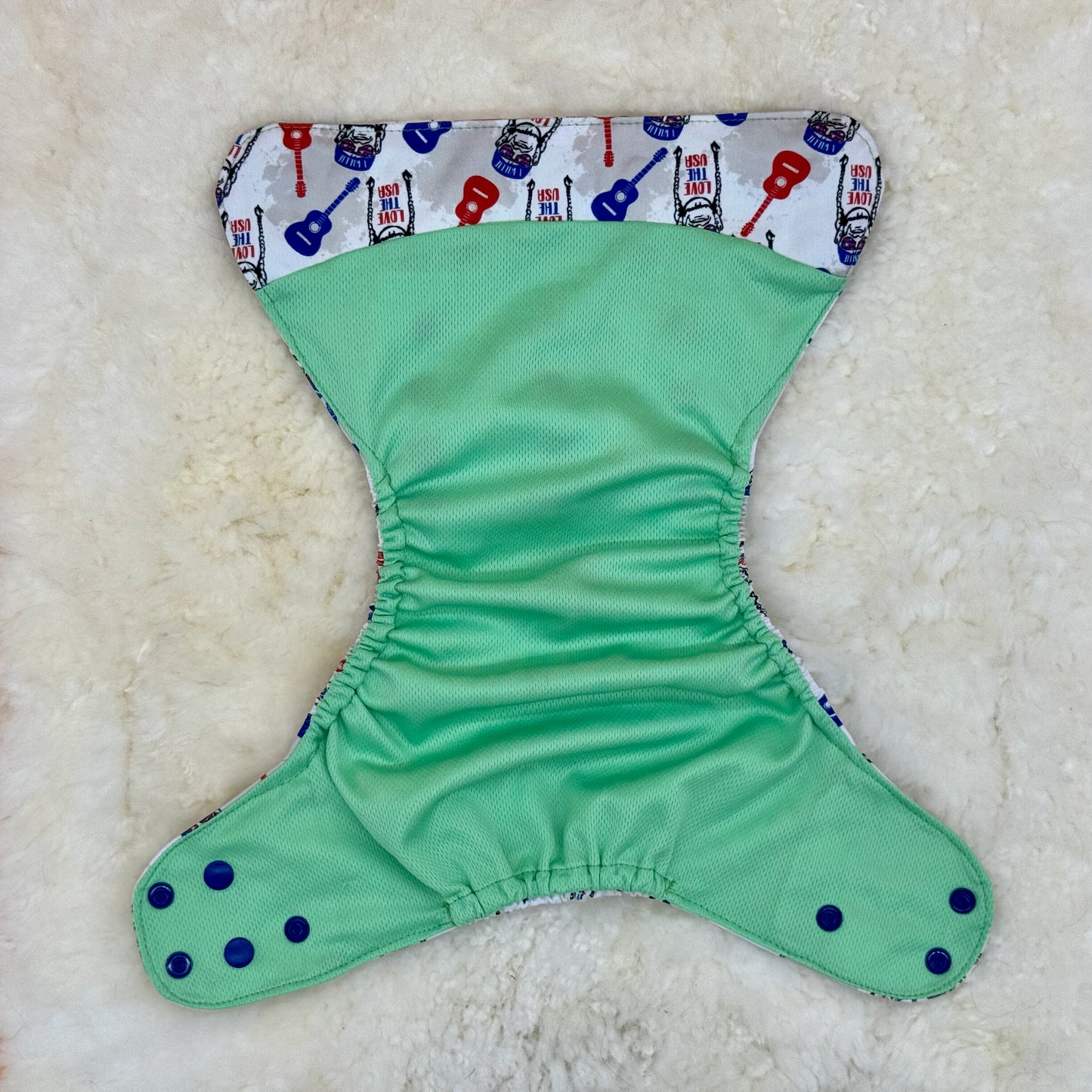 Fluffy Bum Creations Willie Nelson USA Patriotic AWJ Pocket Diaper