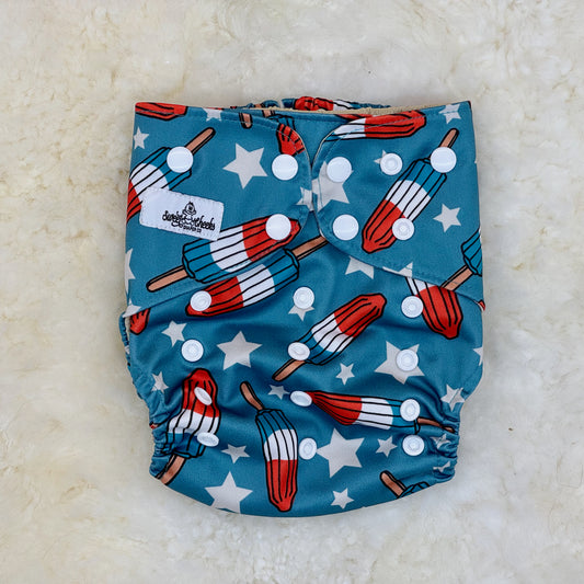 Sweet Cheeks Freeze Pops Patriotic AWJ Pocket Diaper