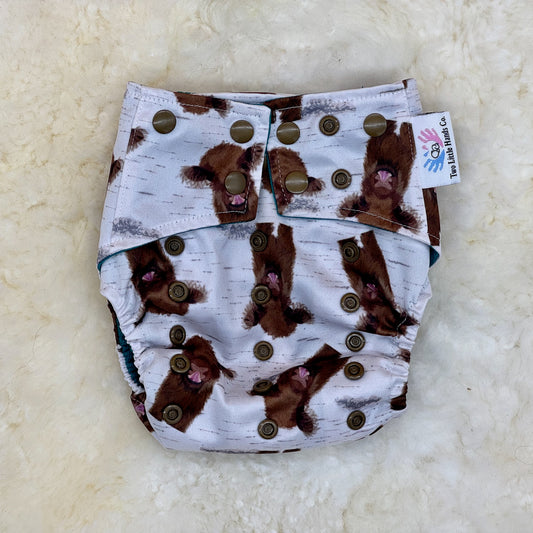Two Little Hands Co Highland Cow AWJ Pocket Diaper